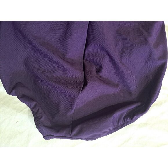 Lands' End Women's 14 Petite Purple One Piece Underwire Shirred Swimsuit - Picture 7 of 8